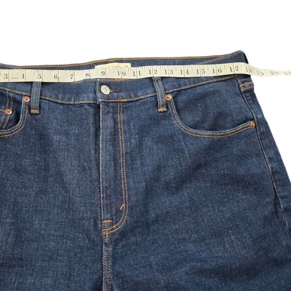 Abercrombie & Fitch‎ Dark Wash Slim Straight Ultra High Rise Jeans Plus Size 16 - Picture 9 of 13